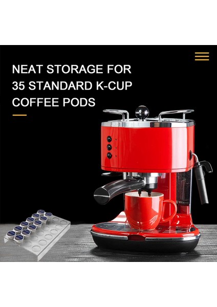 Akrilik Kahve Çekirdeği Bar Depolama Rafı Kapsül Vitrin Rafı Çekmece Depolama Düzenleme Tepsisi K Fincan Braketi 24 Tutabilir (Yurt Dışından) indirimleri