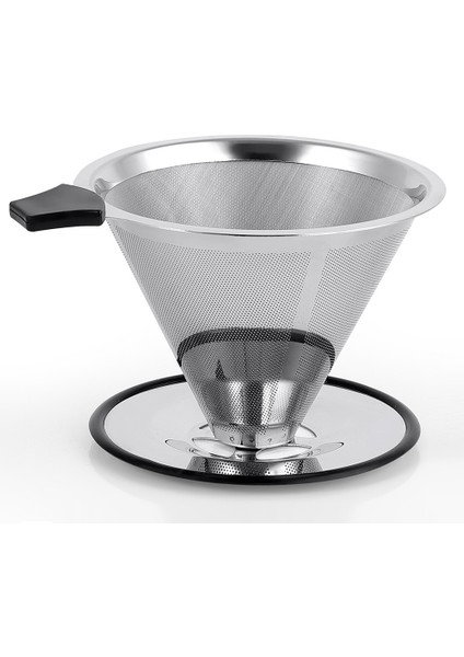 Paslanmaz Çelik Koni Kahve Damlatıcı, Yavaş Damla Kahve Filtresi, Kağıtsız ve Tekrar Kullanılabilir, Ultra Ince Mikromesh Filtre (Yurt Dışından)