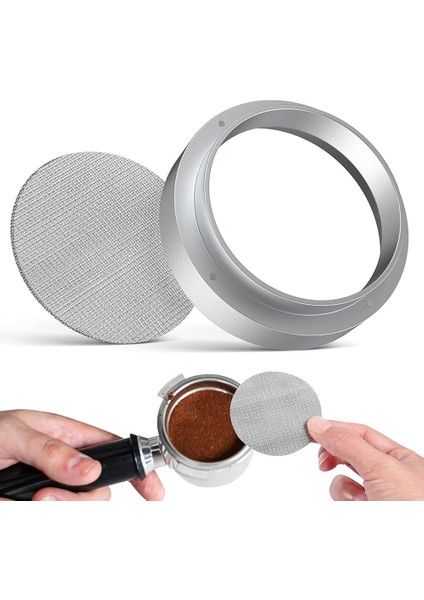 51MM Kahve Dozaj Halkası, Puck Ekranlı Alüminyum Kahve Dozaj Halkası, Portafilter Için Paslanmaz Çelik Espresso Eleği (Yurt Dışından) fırsatları