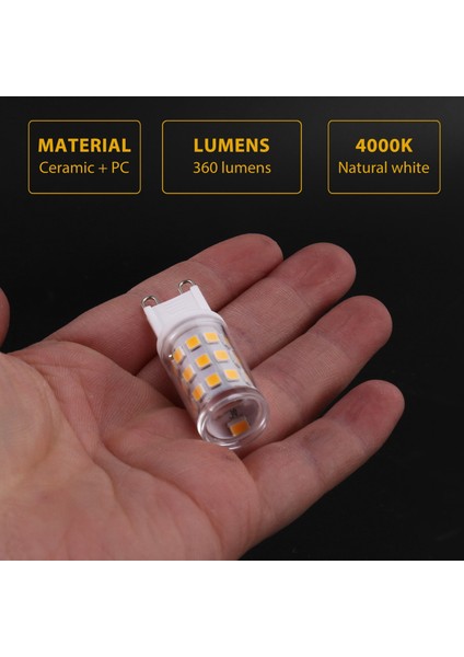 G9 LED Ampuller, 3W Halojen Ampuller, G9 Soket Enerji Tasarruflu LED Lamba, Doğal Beyaz, 360LM, Ac 220-240V,5 Paket (Yurt Dışından) indirimleri