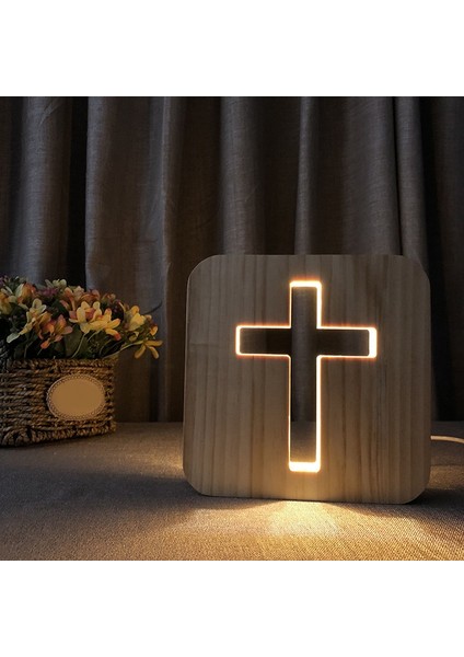 Alev Ay Lambası, 3D Baskı Ay Işığı 3 Renk Basın Kontrolü Ahşap Stand ile USB Şarj Edilebilir, Çocuklar Için LED Gece Işıkları (Yurt Dışından)