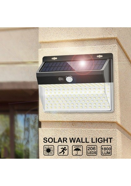 4 Paket 206 LED Güneş Işıkları Powered Pır Hareket Sensörü Işık Açık Bahçe Güvenlik Sel Lambası (Yurt Dışından) fiyatları