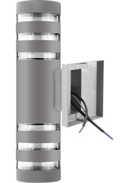 Yuvarlak LED Duvar Lambası E27 Çift Kafa Kapalı Dış Mekan Su Geçirmez Aplik Yukarı Aşağı Sundurma Lambası (Siyah) (Yurt Dışından) fırsatları