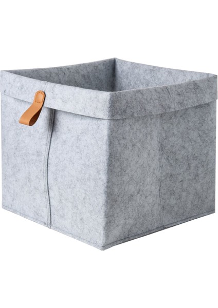 Iskandinav Keçe Depolama Sepeti Oturma Odası Çay Masası Çeşitli Eşyalar Depolama Sepeti Kumaş Keçe Saklama Kutusu Yatak Odası Çorap Gri (Yurt Dışından)