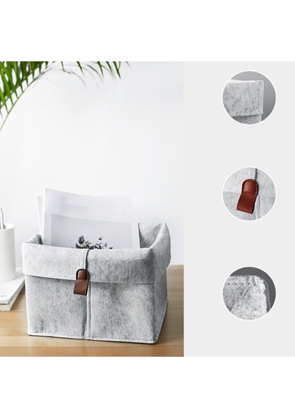 Iskandinav Keçe Depolama Sepeti Oturma Odası Çay Masası Çeşitli Eşyalar Depolama Sepeti Kumaş Keçe Saklama Kutusu Yatak Odası Çorap Gri (Yurt Dışından) fiyatları