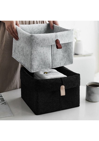 Iskandinav Keçe Depolama Sepeti Oturma Odası Çay Masası Çeşitli Eşyalar Depolama Sepeti Kumaş Keçe Saklama Kutusu Yatak Odası Çorap Gri (Yurt Dışından) modelleri