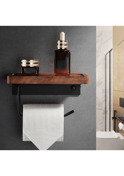 Doku Depolama Rafı Mutfak Rulo Kağıt Tutucu Banyo Tuvalet Kağıdı Tutucu Ahşap Depolama Rafı Banyo Aksesuarları B (Yurt Dışından) modelleri
