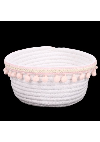 Top Pamuk Halat Dokuma Depolama Sepeti Masaüstü Kozmetik Depolama Sepeti Iskandinav Tarzı Enkaz Saklama Kutusu Pembe (Yurt Dışından) modelleri