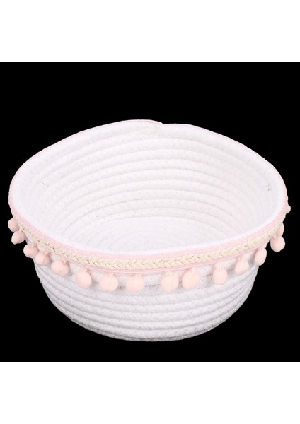 Top Pamuk Halat Dokuma Depolama Sepeti Masaüstü Kozmetik Depolama Sepeti Iskandinav Tarzı Enkaz Saklama Kutusu Pembe (Yurt Dışından) fırsatları