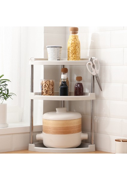 Baharat Rafı Mutfak Köşe Depolama Rafı Baharat Organizatör Çeşni Baharat Rafı Mutfak Üç Kat Gri (Yurt Dışından) indirimleri