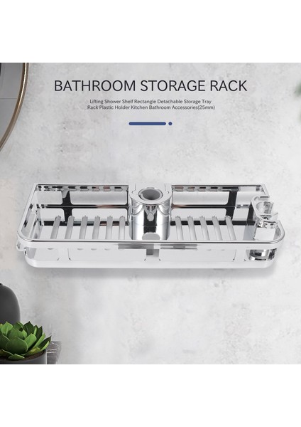 Kaldırma Duş Rafı Ayrılabilir Depolama Tepsisi Rafı Plastik Tutucu Mutfak Banyo Aksesuarları (25MM) (Yurt Dışından) modelleri