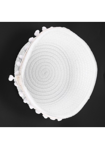 Top Pamuk Halat Dokuma Depolama Sepeti Masaüstü Kozmetik Depolama Sepeti Iskandinav Tarzı Enkaz Saklama Kutusu Beyaz (Yurt Dışından) fiyatları