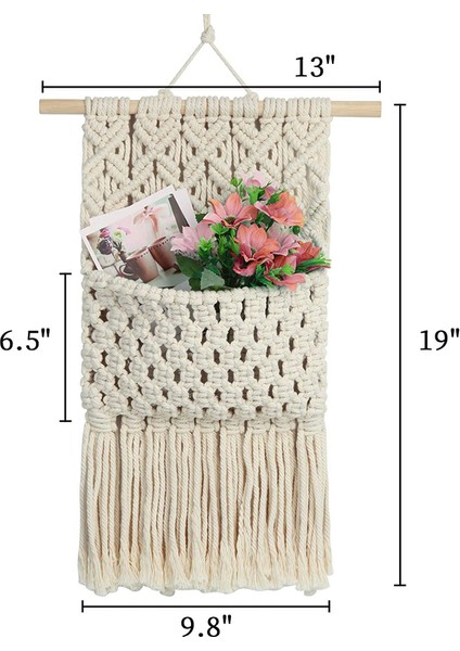 Duvara Monte Dergi Saklama Kutusu, Posta Rafı, Duvara Monte Pamuk Dokuma Asılı Çanta, Goblen Geometrik Dekorasyon (Yurt Dışından) indirimleri