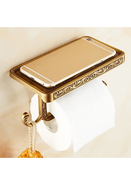 Antika Oyma Alüminyum Alaşımlı Banyo Kağıt Cep Telefon Tutucu Raflı Banyo Havlu Askısı Tuvalet Kağıdı Tutucu Doku Kutuları (Yurt Dışından) indirimleri