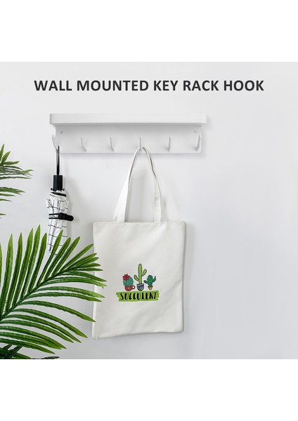 Kancalar Duvara Montaj ve Duvar Dekoratif Için Anahtar Tutucu, Giriş Yolu Çamur Odası, Koridor, Mutfak, Ofis Beyaz Için Anahtarlık Organizatör (Yurt Dışından) fırsatları