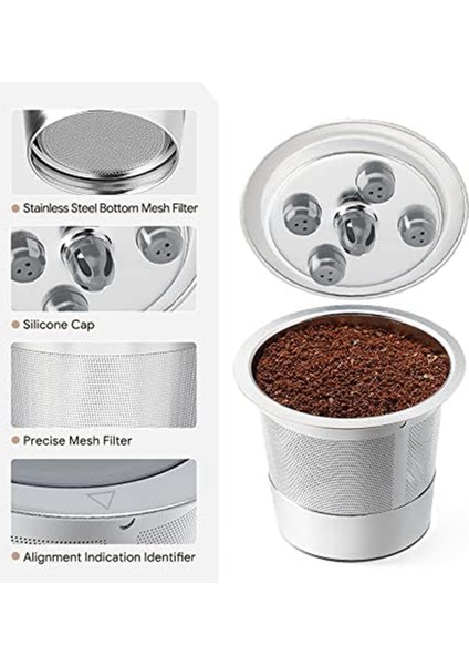 Beş Delikli Paslanmaz Çelik Yeniden Kullanılabilir K Bardaklar Plus Kahve Makinesi Için K-Cups Kahve Filtre Bölmeleri (Yurt Dışından) fırsatları