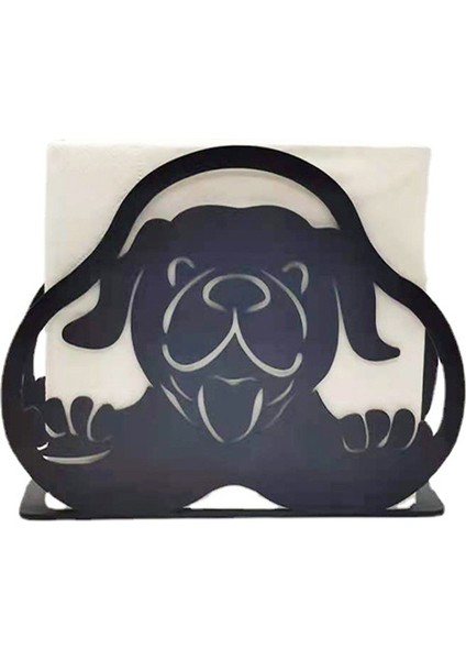 Mutfak Için Siyah Metal Peçetelik - Masa Çiftlik Evi Yemek Odası Için Köpek Desenli Peçetelik (Yurt Dışından)