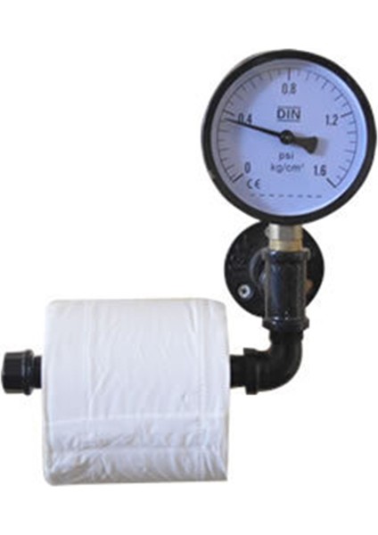 Ferforje Kağıt Havlu Askısı Su Borusu Katı Ahşap Kağıt Havlu Askısı Raf Banyo Rafı Rulo Kağit Kutu (Yurt Dışından)