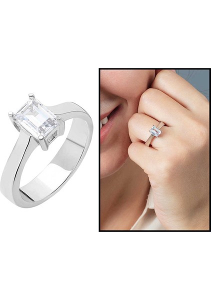 Starlight Diamond Pırlanta Montür Minimal Tasarım 925 Ayar Gümüş Bayan Baget Yüzük fiyatları