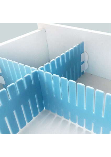 4 Adet Dıy Plastik Çekmece Izgara Ayırıcı Bölücü Bölme Depolama Organizatör Iç Çorap Makyaj Fıçı Tahtası Mavi (Yurt Dışından) indirimleri