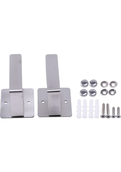 2 Adet Paslanmaz Çelik Mutfak Banyo Depolama Rafı Doğrama Tencere Kapağı Duvara Monte Kanca Tutucu Çok Fonksiyonlu Depolama Braketi Gümüş (Yurt Dışından)