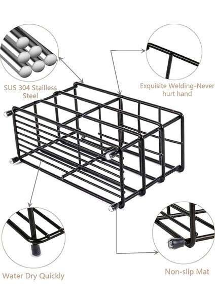 Banyo Için Diş Fırçası Diş Macunu Tutucu, Paslanmaz Çelik Banyo Yuvası Siyah Diş Fırçası Tutucu (Yurt Dışından) fiyatları