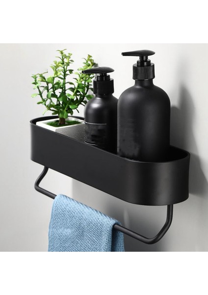 Uzay Alüminyum Siyah Banyo Rafları Mutfak Duvar Rafı Duş Depolama Rafı Havlu Bar Banyo Aksesuarları (Yurt Dışından) fiyatları