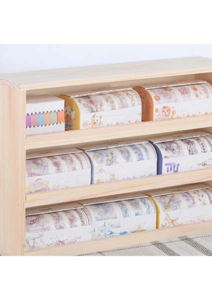 3 Bağları Masaüstü Depolama Rafı Mini Masa Üstü Kitaplık Dosya Tutucu Yapma Bandı Depolama Sergileme Rafı Bebek Koleksiyonu Vaka A (Yurt Dışından)