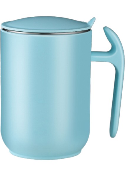 550ML Bardak Kapasitesi 304 Paslanmaz Çelik Kapaklı Kupa Kahve Süt Fincan Çay Kahve Kupa Hediye (Mavi) (Yurt Dışından)