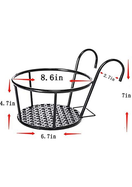 Metal Bitki Standı, Metal Sanat Asılı Sepetler Ray Üzerinde Saksı Tutucu Metal Çit Ekiciler Birleştirin (Siyah, 4 Adet) (Yurt Dışından) fiyatları