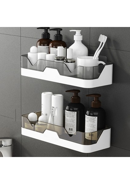 Parçalı Set Delinmemiş Duş Rafı Duvara Monteli Duş Saklama Sepeti Banyo/mutfak Için Uygun Amber Altın (Yurt Dışından)
