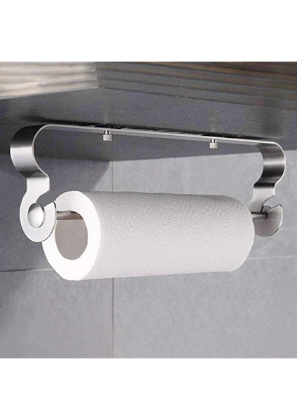 Ev Mutfak ve Banyo Için Dolap Altında Yapışkanlı Kağıt Havluluk Fırçalanmış Kolay Yırtılabilir Çıkarılabilir Paslanmaz Çelik Duvara Monte ve Sondaj Yok - Gümüş (Yurt Dışından) fiyatları