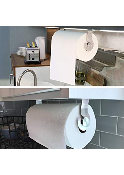 Ev Mutfak ve Banyo Için Dolap Altında Yapışkanlı Kağıt Havluluk Fırçalanmış Kolay Yırtılabilir Çıkarılabilir Paslanmaz Çelik Duvara Monte ve Sondaj Yok - Gümüş (Yurt Dışından) indirimleri