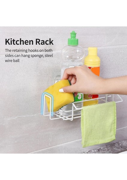 Mutfak Lavabo Organizatör Sünger Tutucu Damlalıklı Sepet Depolama Kurutma Rafı Baharat Organizasyon Şişe Rafı Bez Askı-B (Yurt Dışından) fiyatları