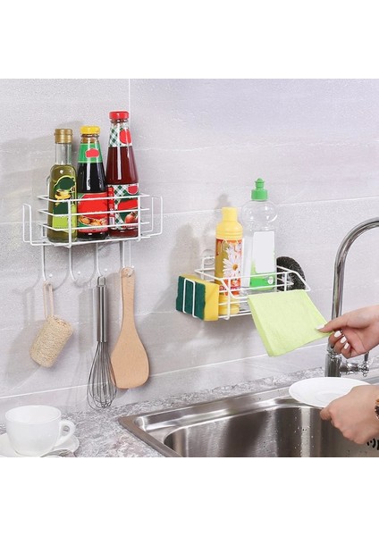 Mutfak Lavabo Organizatör Sünger Tutucu Damlalıklı Sepet Depolama Kurutma Rafı Baharat Organizasyon Şişe Rafı Bez Askı-B (Yurt Dışından) indirimleri