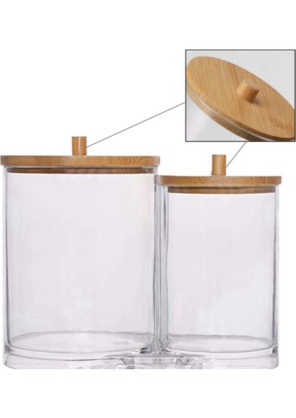 2 Adet Bambu Kapak Pamuklu Çubuk Saklama Kutusu Pamuk Kutusu Şeffaf Depolama Tankı Akrilik Toz Geçirmez Kutu (Yurt Dışından) fırsatları