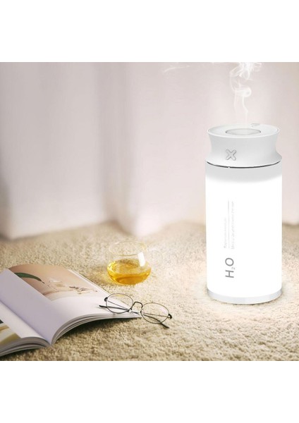 Nemlendirici 400ML Ultrasonik Difüzör USB Şarj Edilebilir Mist Maker LED Işıklı Hava Nemlendirici (Yurt Dışından)