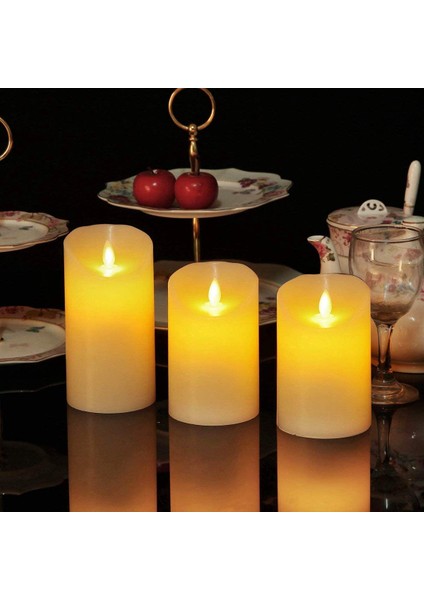 3 Adet 10 cm Alevsiz LED Çay Mum Işığı, Parlak Sıcak Beyaz Mum ve Ev Düğün Dekorasyon Için Dalga Açık (Yurt Dışından)