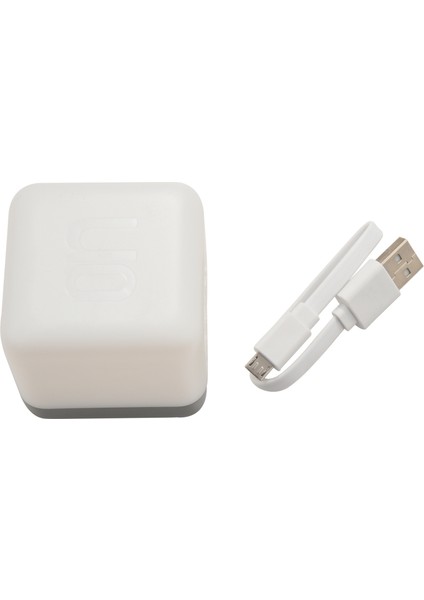 Uyku Işığı ile USB Şarj Kare Çevirme Zamanlayıcı Gece Lambası LED Enerji Tasarruflu Masa Lambası-Açık Gri (Yurt Dışından)