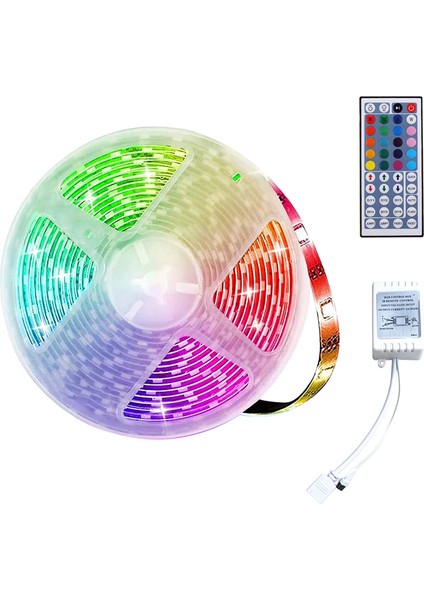 5 M Rgb Işık Şeridi 3528 300LED Esnek LED Şerit Işık 44 Anahtar Uzaktan + Denetleyici Noel Oturma Odası Yatak Odası Için (Yurt Dışından)