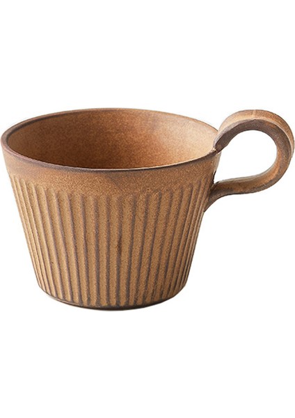 Stoneware Kahve Fincanı El Yapımı Japon Retro Kahve Fincanı Seramik Kahvaltı Fincan Cappuccino Fincan Arkadaşlar Için (Sarı) (Yurt Dışından)