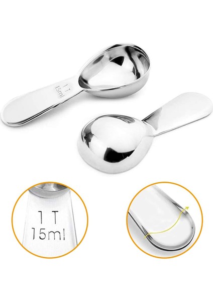 Adet Kahve Kaşığı, Paslanmaz Çelik Kısa Saplı Ölçüm Kaşığı 2 In 1 Uzun Saplı Kaşık Klipsi Kahve Çay Şeker (Yurt Dışından) fiyatları