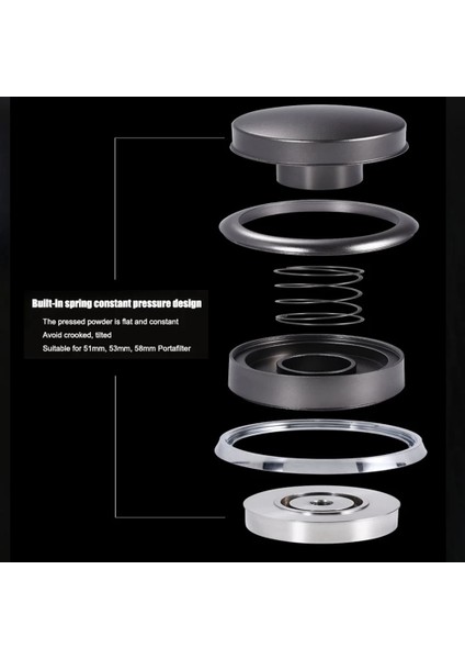 Paslanmaz Çelik Espresso Aksesuarı Portafiltreye Uygun Kahve Sabotajı Yarı Otomatik Ayarlanabilir Toz ÇEKIÇ-53MM (Yurt Dışından) modelleri