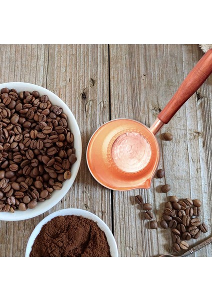 450ML Saf Bakır El Yapımı Kahve Çay Seti Türk Yunan Arapça Cezve Ahşap Saplı Kahve Makinesi Barista Için (Yurt Dışından) fırsatları
