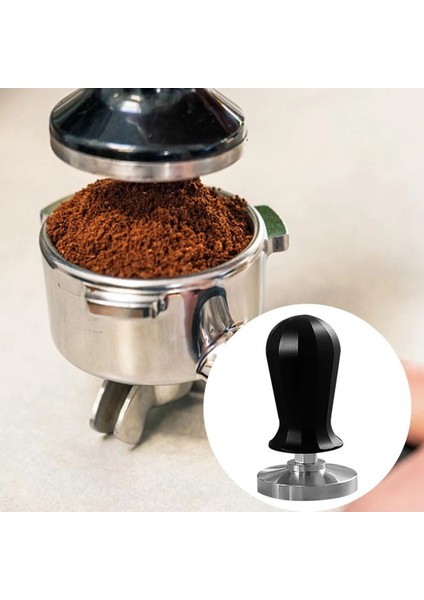 53MM Espresso Kahve Sabotaj Paslanmaz Çelik Düz Taban Kahve Tozu Pres Çekiç Sabit Yay Basıncı ile A (Yurt Dışından)