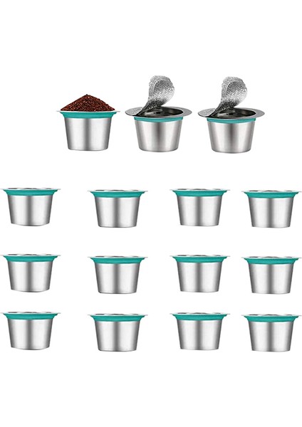 15 Adet Dolum Kahve Kapsülleri Paslanmaz Çelik Nespress Kahve Kapsülü Kahve Filtreleri Için Doldurulabilir Fincan (Yurt Dışından)