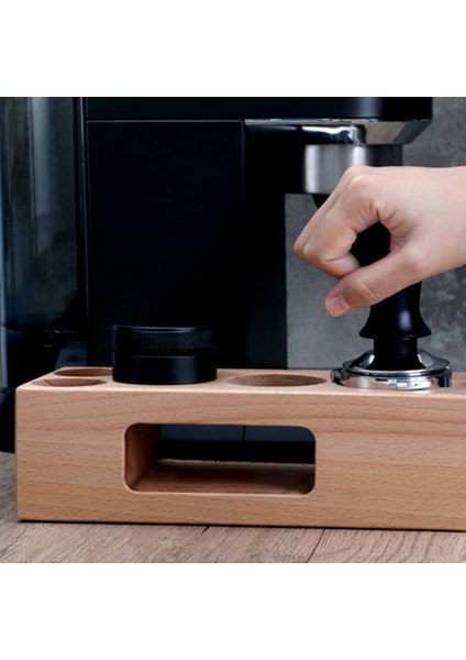 Kahve Sabotaj Tutucu Filtre Standı Ahşap Espresso Dağıtıcı Mat Raf Kahve Makinesi Aracı Aksesuarları 51/54MM (Yurt Dışından)