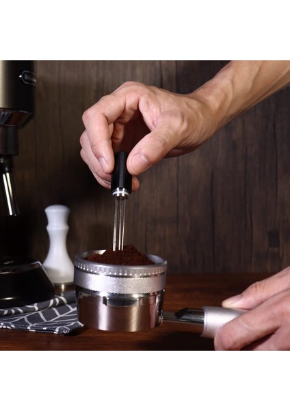 Espresso Kahve Karıştırıcı Wdt Aracı Taşınabilir Espresso Dağıtım Aracı Kahve Tozu Karıştırma Aracı Üçgen Siyah (Yurt Dışından)