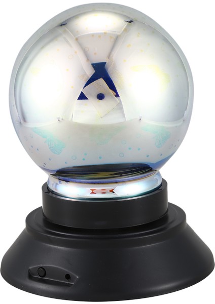 3D Renkli Cam Gece Aydınlatma Koruması Dekoratif Masa Lambası Usb/aa Güç Otomatik Dönen LED Meteor Işık Evren (Yurt Dışından)