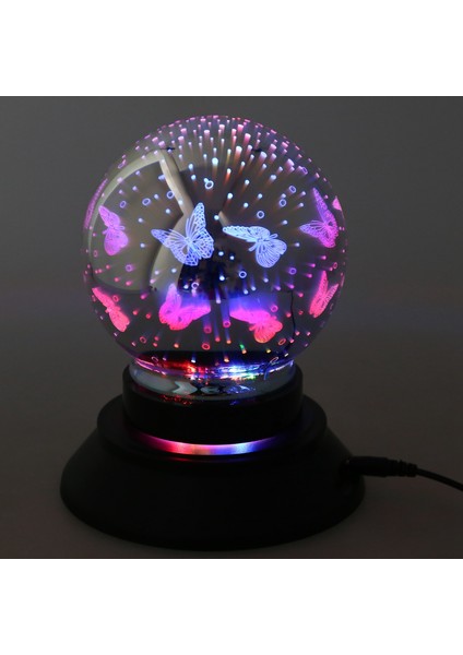 3D Renkli Cam Gece Aydınlatma Koruması Dekoratif Masa Lambası Usb/aa Güç Otomatik Dönen LED Meteor Işık Evren (Yurt Dışından) indirimleri